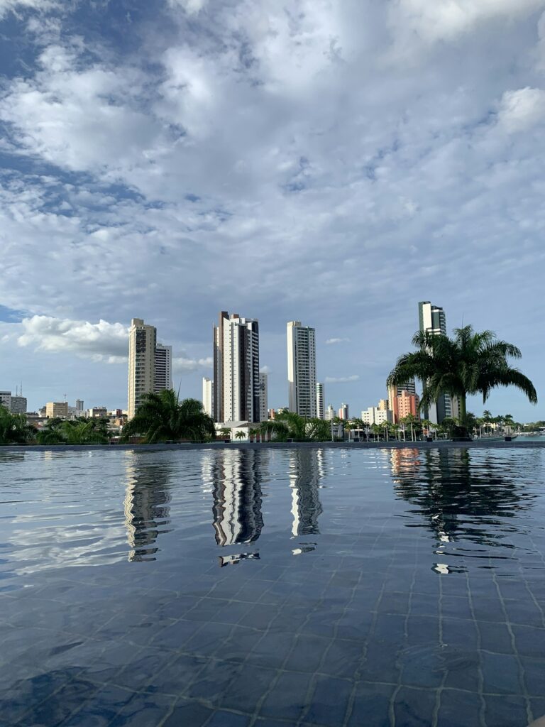 Palm trees and high-rise buildings in central Campina Grande, by Akemi Vasconcelos