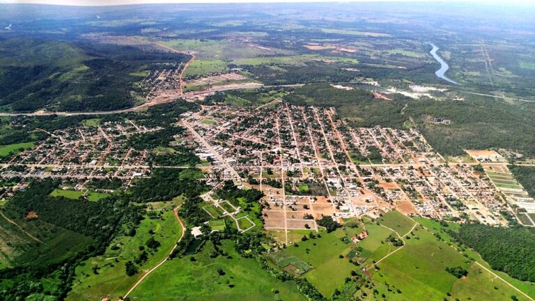 Aerial view of the town of Nobres, Mato Grosso