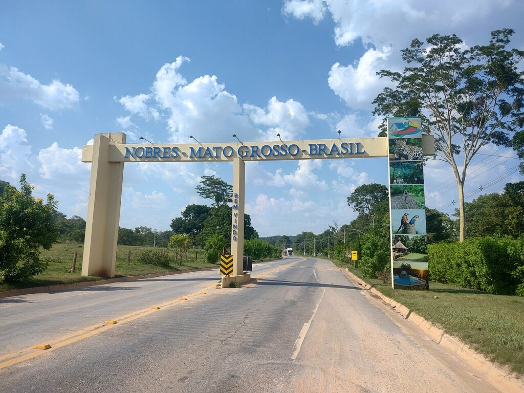 The entrance arch of Nobres town, Mato Grosso