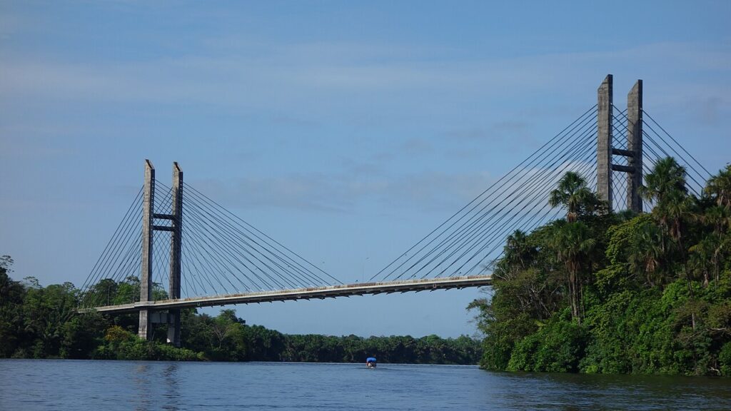 The Oyapock River Bridge between Oiapoque and Saint-Georges-de-l'Oyapock